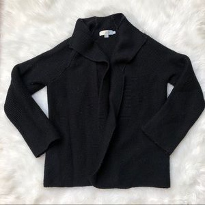 Boden chunky knit black open sweater cardigan